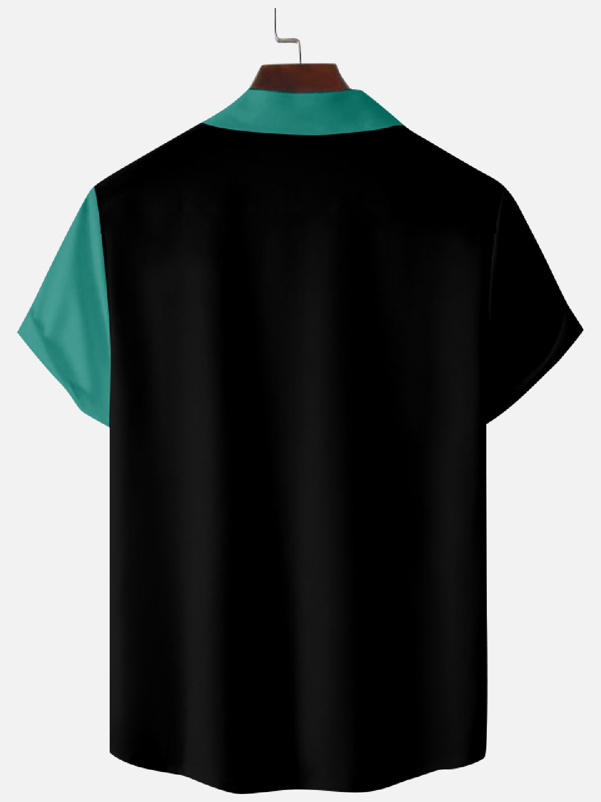 Men's Black Peacock Gradient Palm Tree Camp Collar Short Sleeve Shirt Eleven Oasis