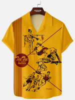 Eleven Oasis Men’s Retro Pee Chee Print Shirt Classic Style Athletic Casual Design