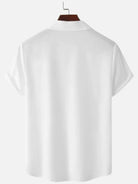 Men's Pee Chee Nostalgia Panel Stripe Camp Collar Short Sleeve Shirt ElevenOasis