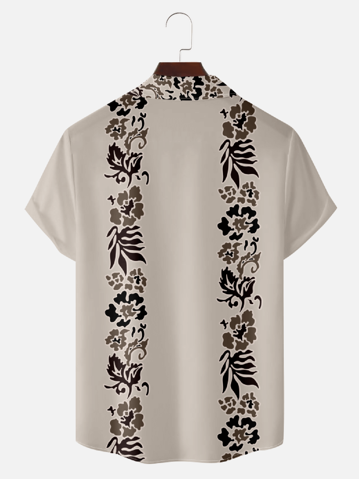 Men’s Floral Camp Collar Short Sleeve Shirt - Flowers and Plants Traditional Patterns Eleven Oasis