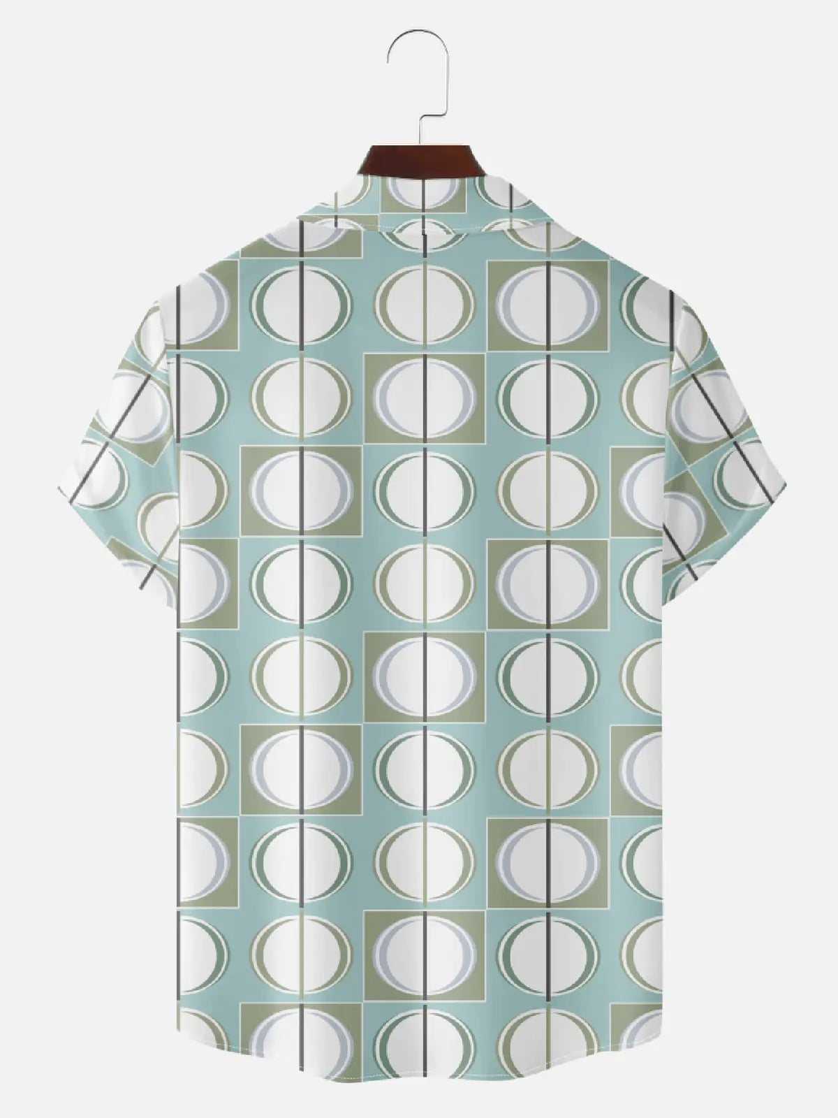 Men's Mid-Century Modern Circle Pattern Short Sleeve Shirt - Tony Soprano Wardrobe Eleven Oasis