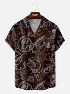 Men??s Hawaii camp collar shirt with Sea Creatures and Sailing