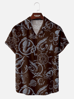 Men‘s Hawaii camp collar shirt with Sea Creatures and Sailing