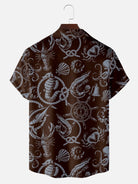 Men's Vintage Nautical Maritime Short Sleeve Shirt  - Cosmo Kramer Wardrobe Eleven Oasis