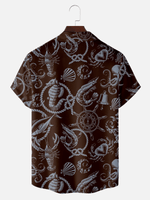 Men's Vintage Nautical Maritime Short Sleeve Shirt  - Cosmo Kramer Wardrobe Eleven Oasis