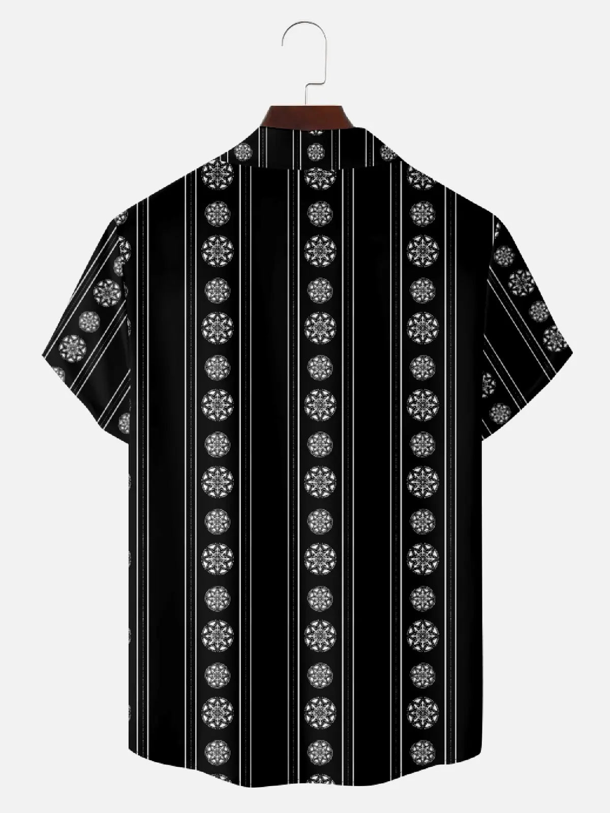 Men's Medallion Pattern Hawaiian Short Sleeve Shirt - Tony Soprano Wardrobe Eleven Oasis