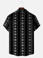 Men's Medallion Pattern Hawaiian Short Sleeve Shirt - Tony Soprano Wardrobe Eleven Oasis