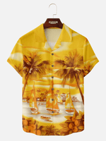 Men's Golden Sunset Paradise Hawaiian Short Sleeve Shirt - Magnum, P.I. Wardrobe Eleven Oasis