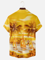 Men's Golden Sunset Paradise Hawaiian Short Sleeve Shirt - Magnum, P.I. Wardrobe Eleven Oasis