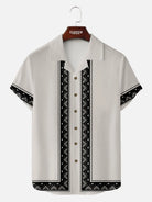 Men's Geometric Border Trim Short Sleeve Shirt Eleven Oasis