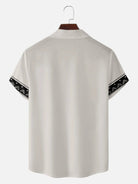 Men's Geometric Border Trim Short Sleeve Shirt ElevenOasis
