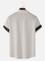 Men's Geometric Border Trim Short Sleeve Shirt Eleven Oasis