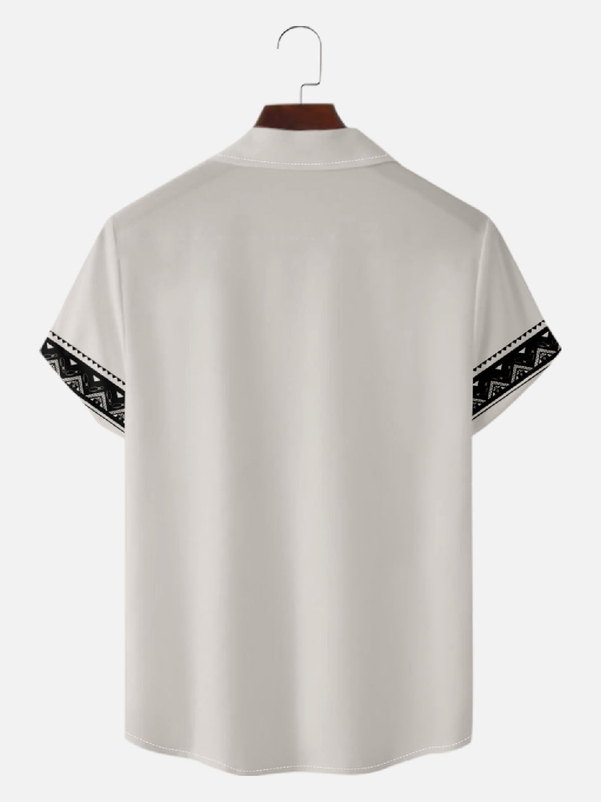 Men's Geometric Border Trim Short Sleeve Shirt Eleven Oasis