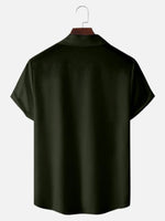 Tall Men's Classic Color-block Panel Stripe Camp Collar Short Sleeve Shirt Eleven Oasis