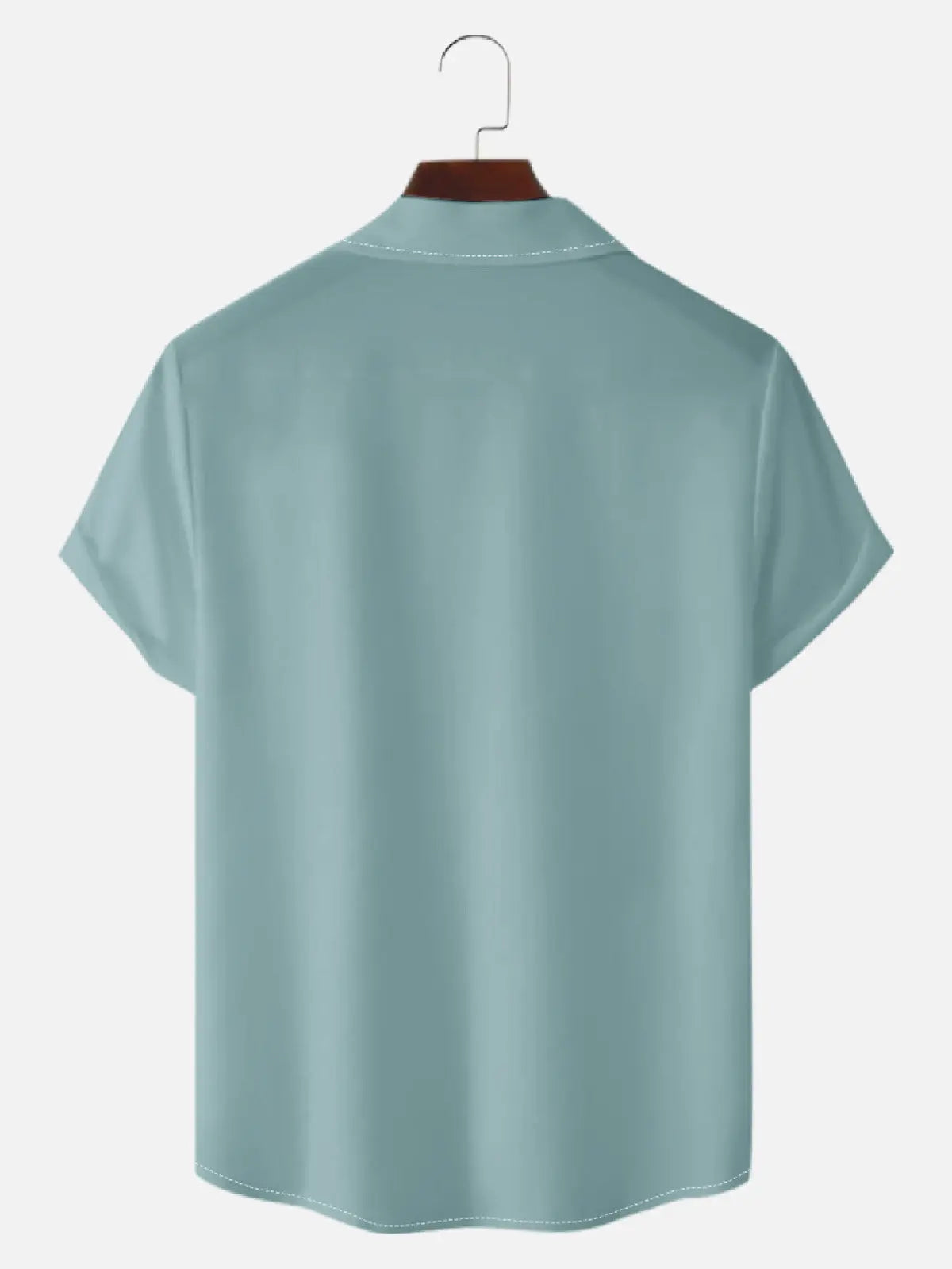 Tall Men's Classic Color-block Panel Stripe Camp Collar Short Sleeve Shirt Eleven Oasis