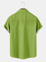 Men's Retro Atomic Starburst Bowling Short Sleeve Shirt ElevenOasis