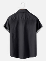 Men's Black Palm Sparkles Print Short Sleeve Shirt Eleven Oasis