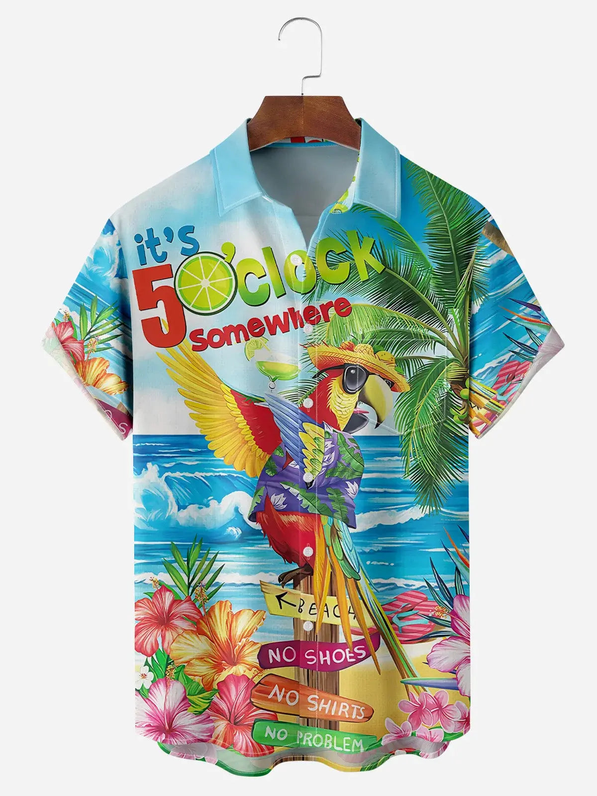 Men's Vacation Parrot Loves to Drink Short Sleeve Casual ShirtMens short sleeve shirts Big and tall Mens shirts Short sleeve shirts for men Mens 4xl shirts Casual short sleeve shirts