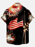 Firework Flag Pattern Men's Short Sleeve ShirtMens short sleeve shirts Big and tall Mens shirts Short sleeve shirts for men Mens 4xl shirts Casual short sleeve shirts