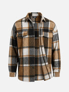 Men's Brushed Overscale Plaid Double Pocket Long Sleeve Shirt Eleven Oasis