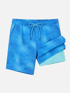 Men's Slim Fit Tropical Print Swim Trunks Eleven Oasis
