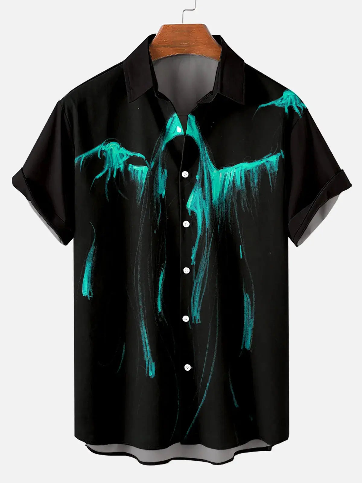 Tall Men's Grim Reaper Halloween Short Sleeve Shirt Eleven Oasis