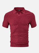 Men's Slim Fit Textured Open Collar Polo Shirt Eleven Oasis