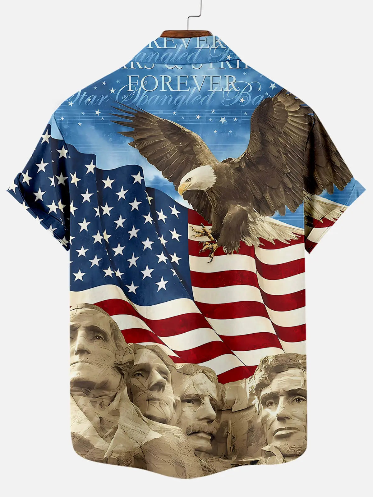 Men's American Flag Eagle Print Short Sleeve ShirtMens short sleeve shirts Big and tall Mens shirts Short sleeve shirts for men Mens 4xl shirts Casual short sleeve shirts