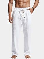 Men's Linen Blend Wide Leg Lounge Pants ElevenOasis