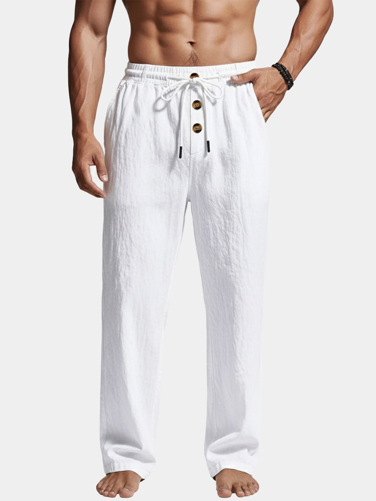 Men's Linen Blend Wide Leg Lounge Pants ElevenOasis