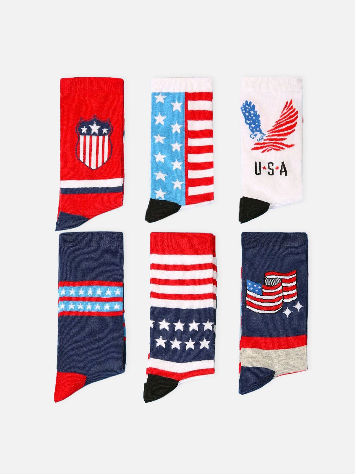 Men's American Flag Pattern Crew Socks Eleven Oasis