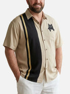 Tall Men's Black Cat in Pocket Graphic Short Sleeve Shirt ElevenOasis