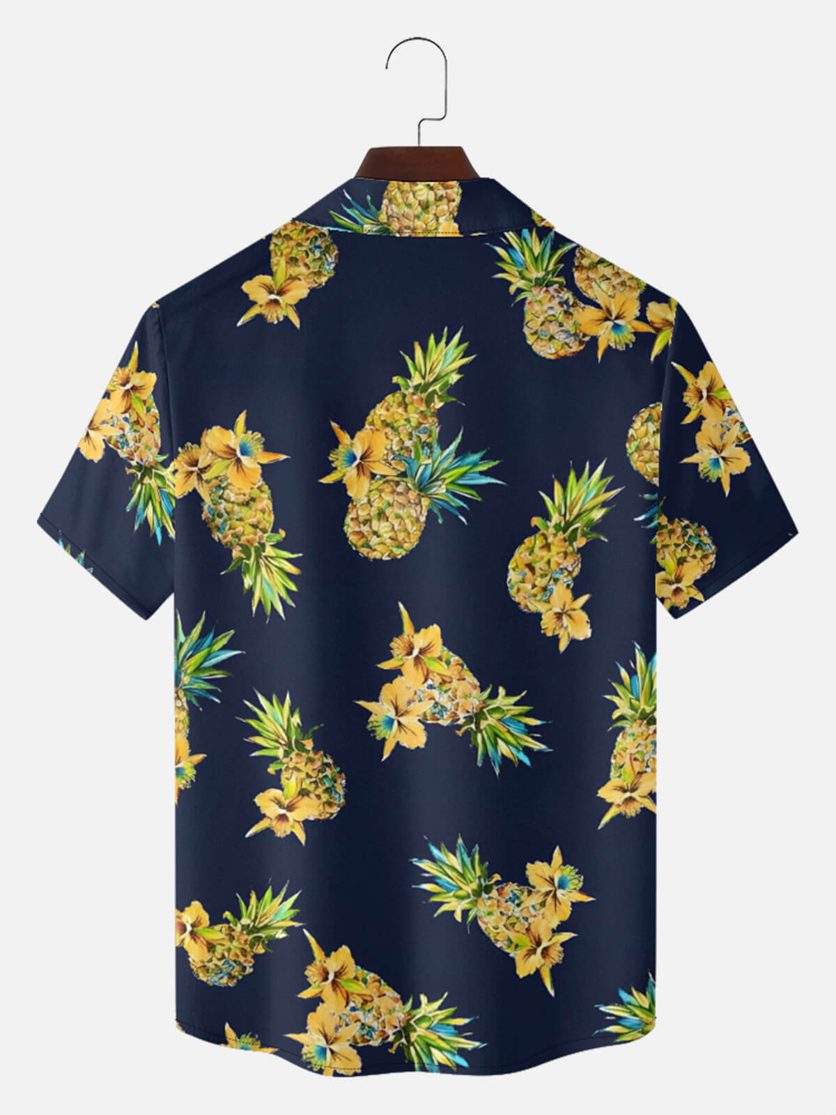 Men's Tropical Pineapple Floral Short Sleeve Shirt ElevenOasis