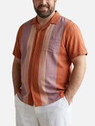 Tall Men's Vintage Panel Camp Collar Short Sleeve Shirt Eleven Oasis