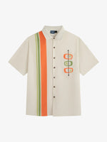 Men's Mid-Century Modern Atomic Bowling Short Sleeve Shirt ElevenOasis