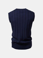 Men's Cable Knit V-Neck Sweater Vest Eleven Oasis