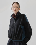 Women's Cropped Track Jacket in Blue & Black 06 