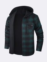 Men's Hooded Fleece Lined Flannel Shirt Jacket Eleven Oasis