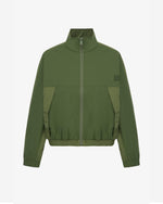 Women's Cropped Track Jacket in Military Green 01 