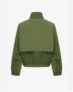 Women's Cropped Track Jacket in Military Green 02 