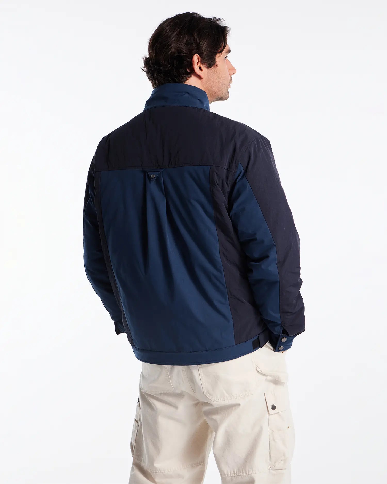 KOLAB Men's Mix Fabric Padded Crew Jacket KOLAB
