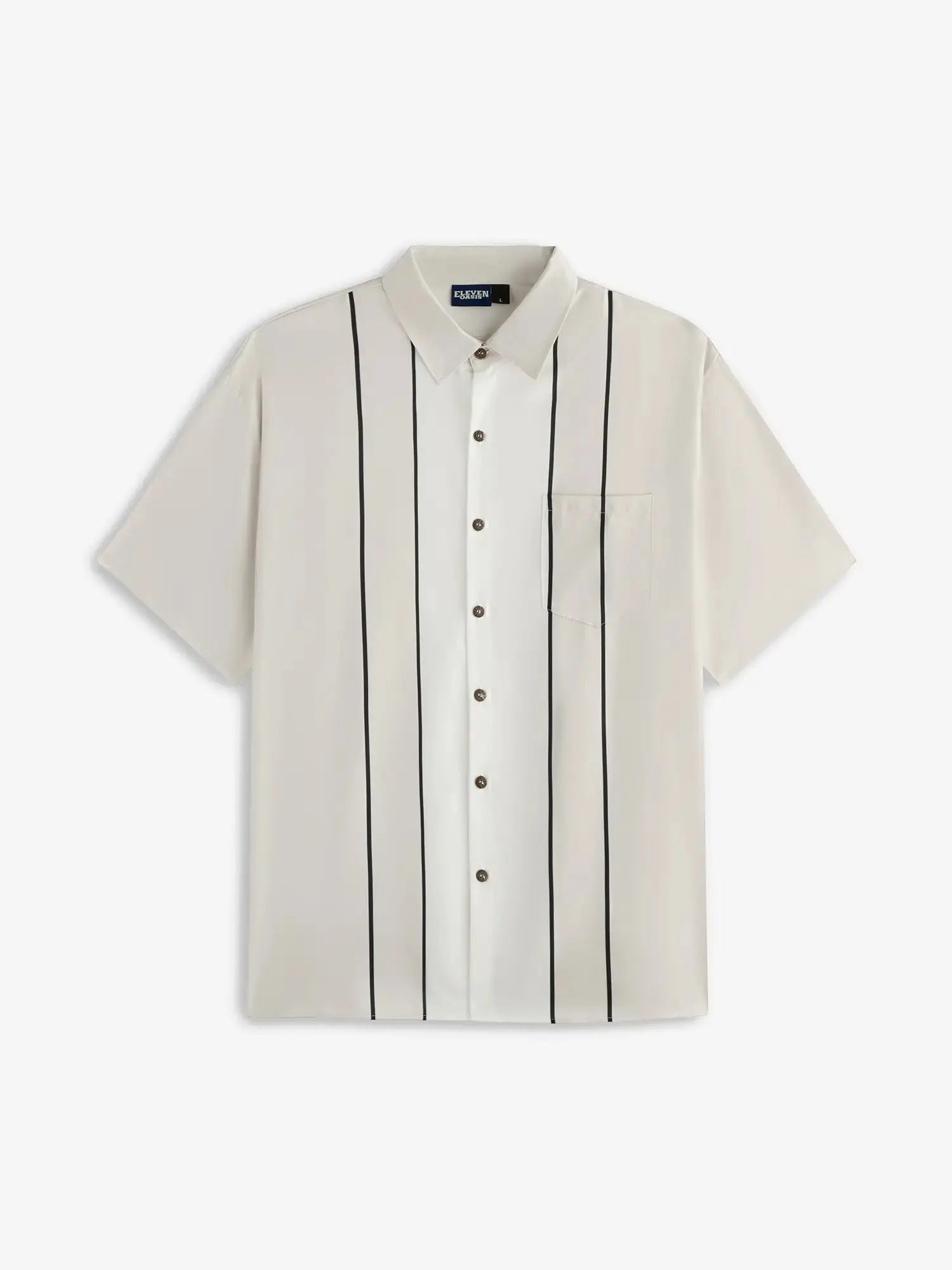 Tall Men's Classic Striped Bowling Style Short Sleeve Shirt ElevenOasis