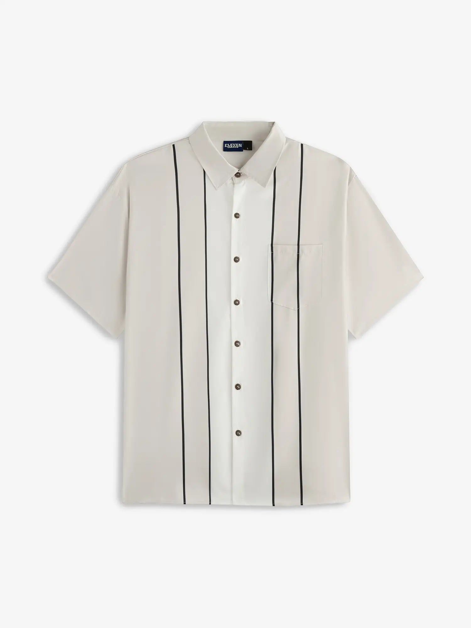 Tall Men's Classic Striped Bowling Style Short Sleeve Shirt ElevenOasis