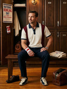 Men's Classic League Stripe Short Sleeve Polo Shirt Eleven Oasis