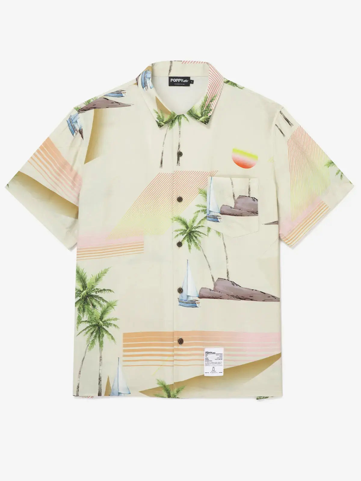 POPPY ATLR Men's Island Hopping Aloha ShirtMens short sleeve shirts Big and tall Mens shirts Short sleeve shirts for men Mens 4xl shirts Casual short sleeve shirts