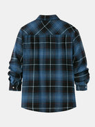 Men's Button-Down Plaid Long Sleeve Shirt ElevenOasis