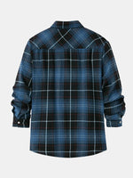 Men’s Button-Down Plaid Long Sleeve Shirt Eleven Oasis