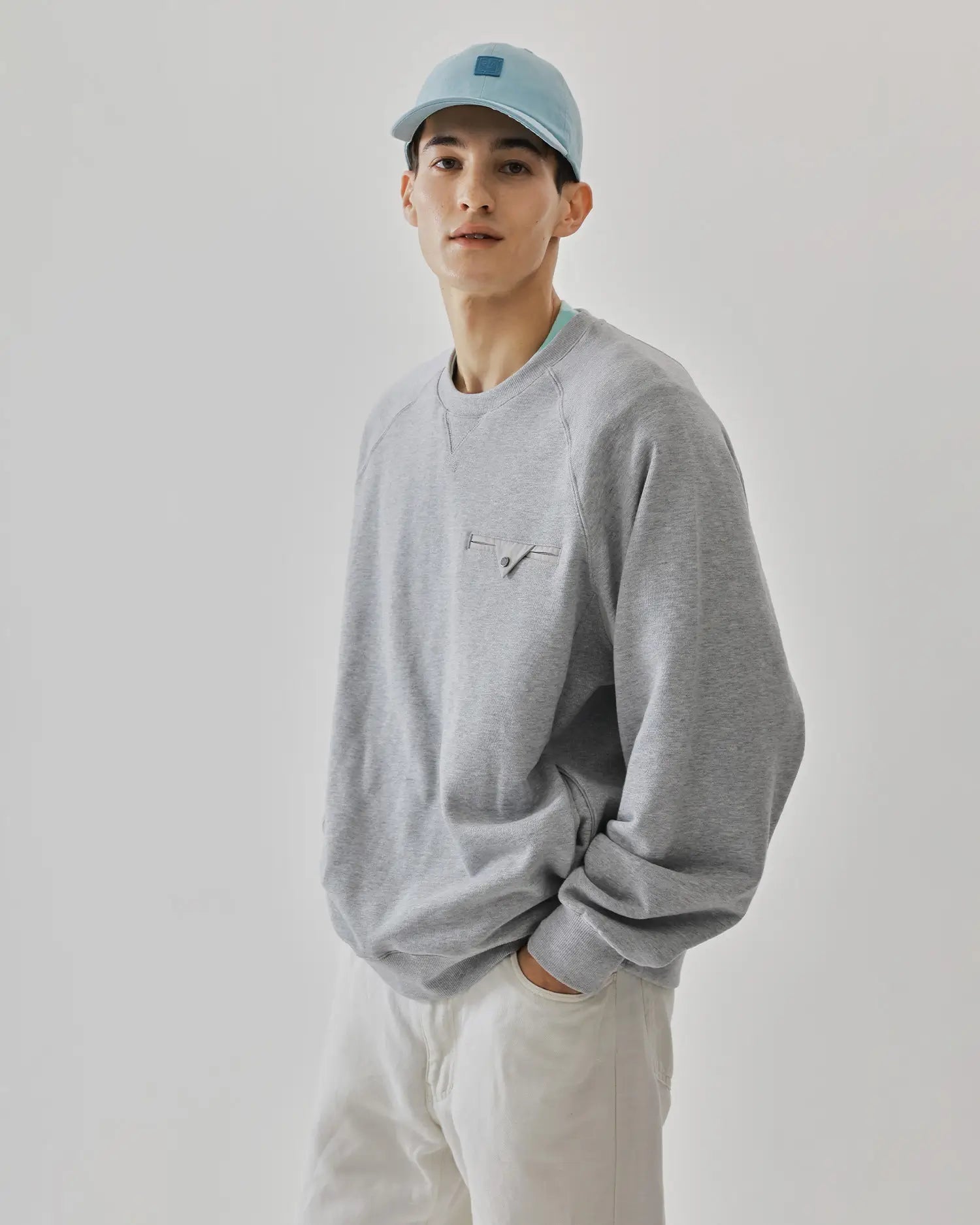 KOLAB Men's Mixed Fabric Crew Sweatshirt KOLAB