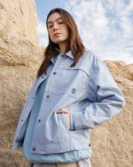 Women's Cropped Track Jacket in Light Blue 08 