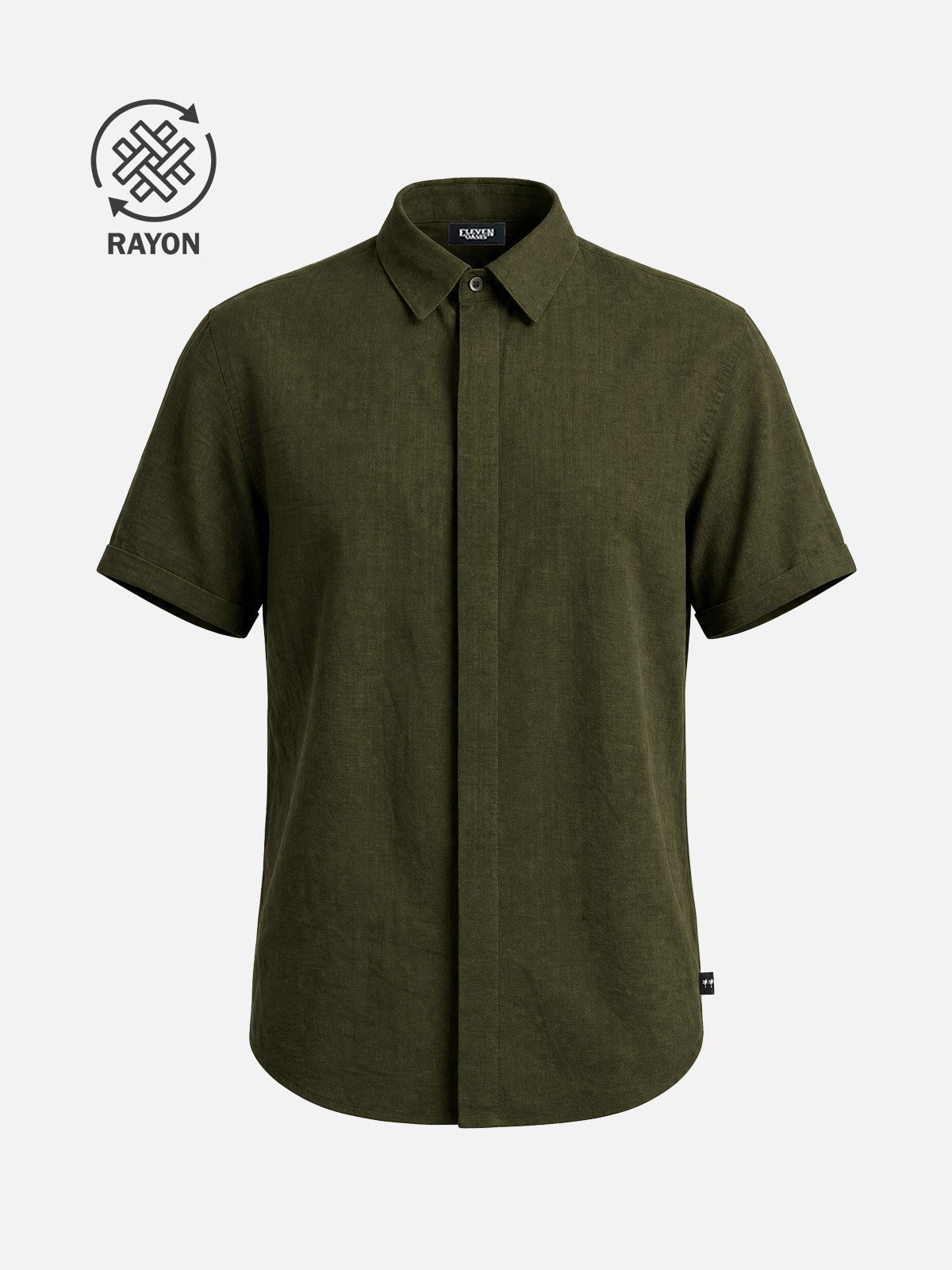 Men's Linen Cotton Blend Short Sleeve Shirt ElevenOasis